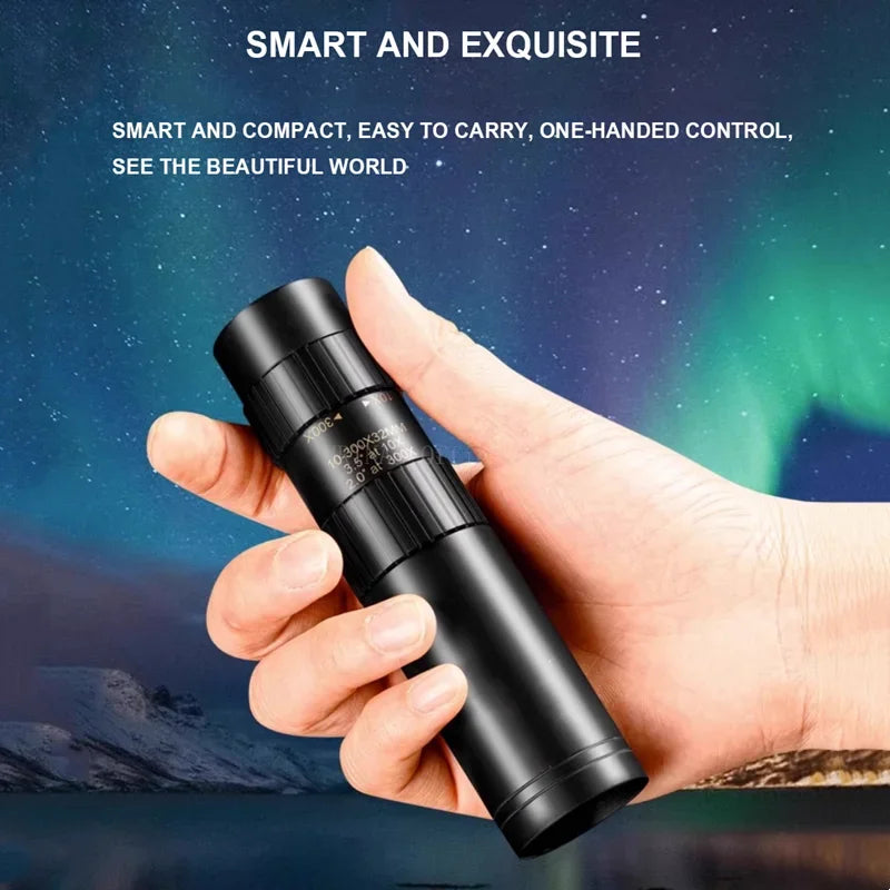 10-300X Phone adaptable Portable Metal Monocular HD 4K Optics