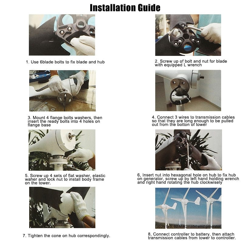 1000W Horizontal Wind Turbine Wind Power BushLine