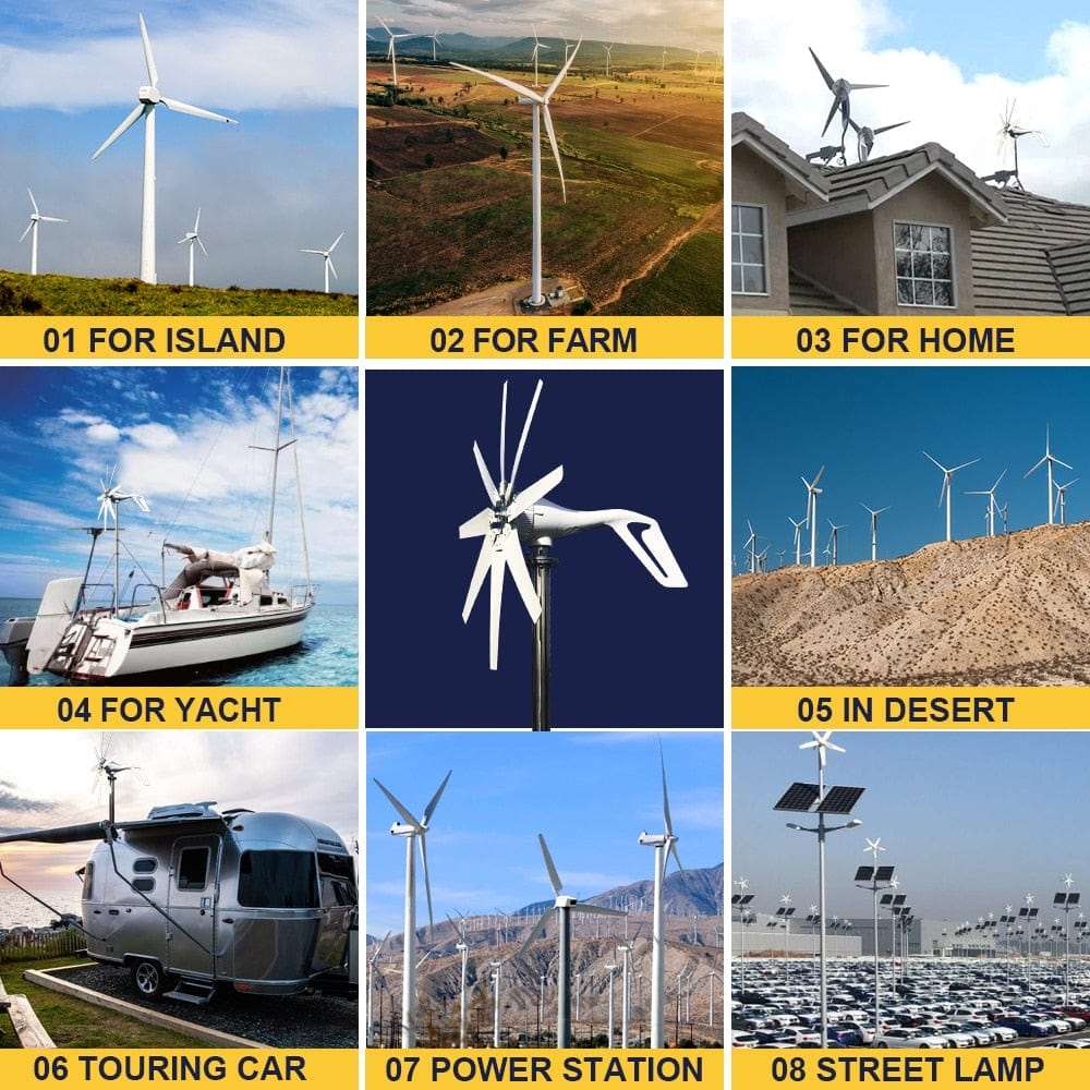 1000W Horizontal Wind Turbine Wind Power BushLine