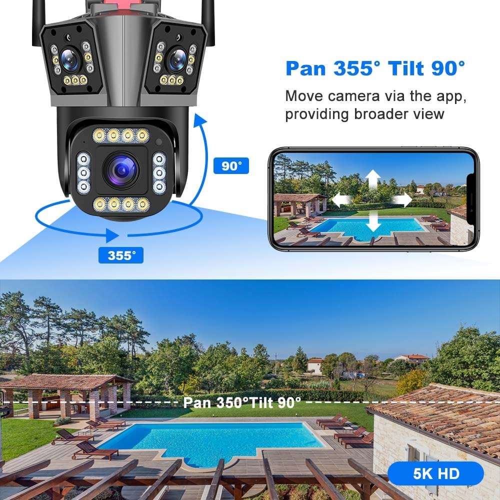 12MP 5K WI-FI Camera Wireless AI Detect 2-way audio security systems BushLine
