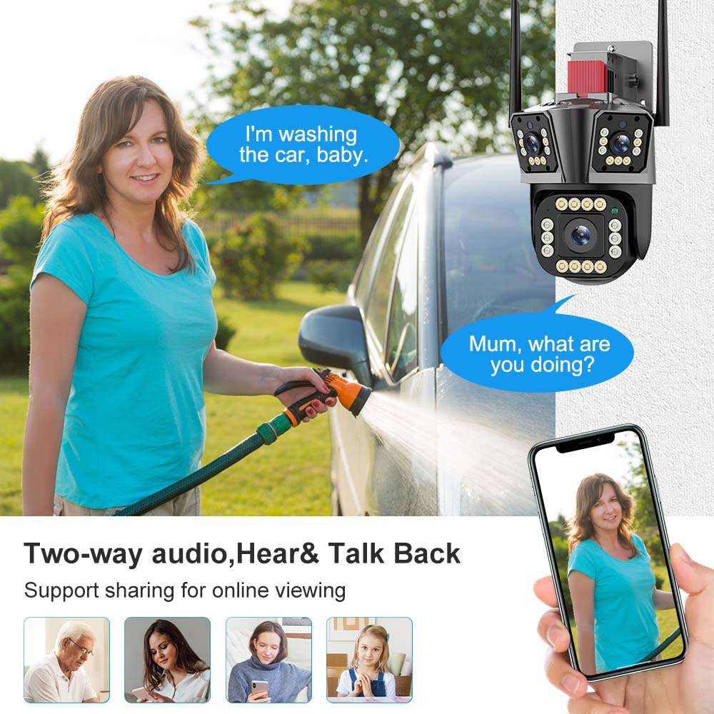 12MP 5K WI-FI Camera Wireless AI Detect 2-way audio security systems BushLine