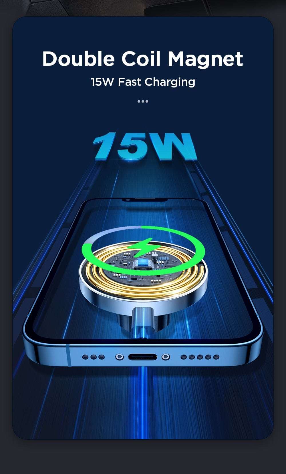 15W Magnetic Car Phone Holder Wireless Charger wifi & wireless  BushLine