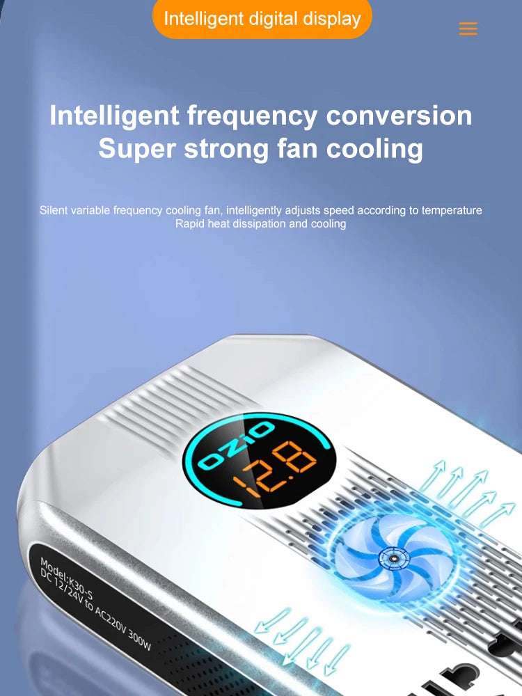 300W Car Power Inverter Adaptor Multifunctional 12/24V   BushLine