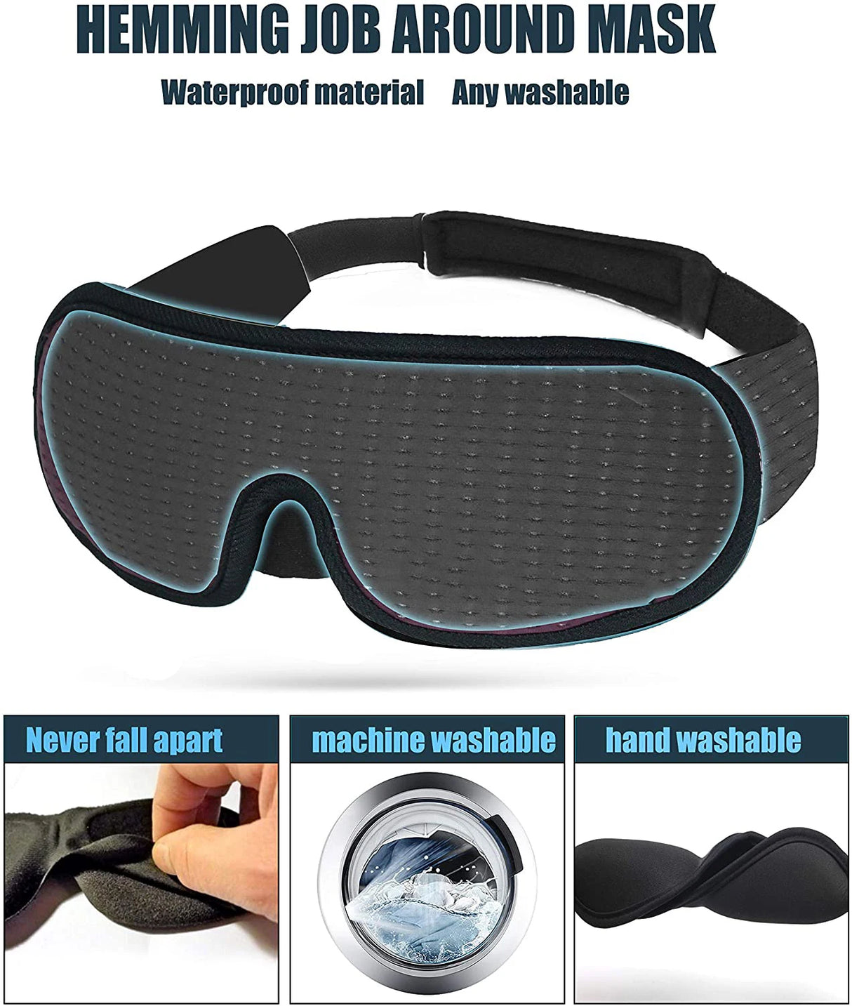 3D Mask for Sleep Light Blockout Soft Padded Camping Equipment BushLine