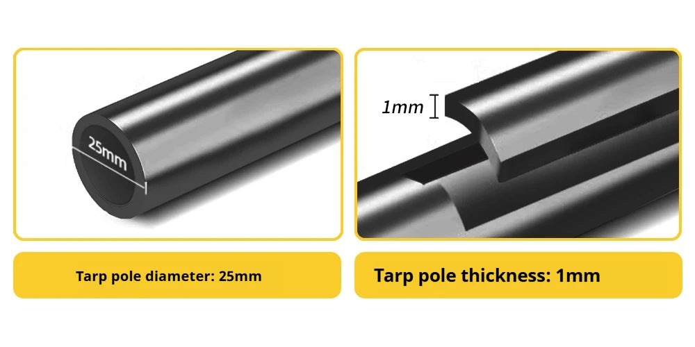 5.1 x 5.1m Tarp Waterproof Awning Shade Tent Shelter Sunshade Camping Equipment BushLine