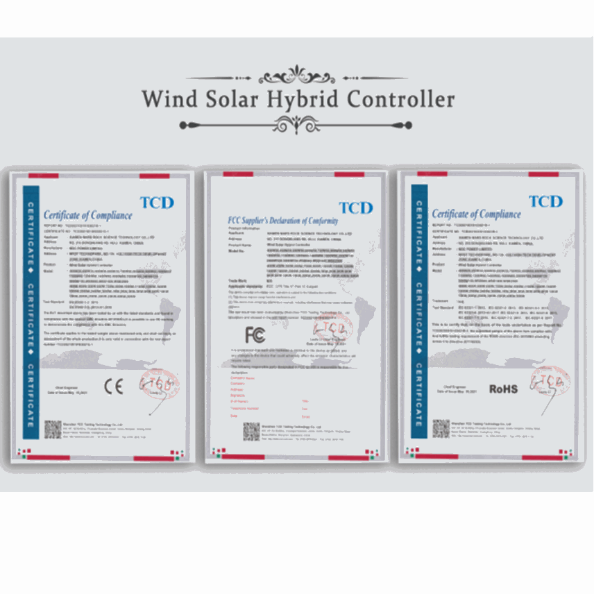 500, 600, 800watt, 1kw & 1.2kw Hybrid Wind Solar Controller Wind Power BushLine