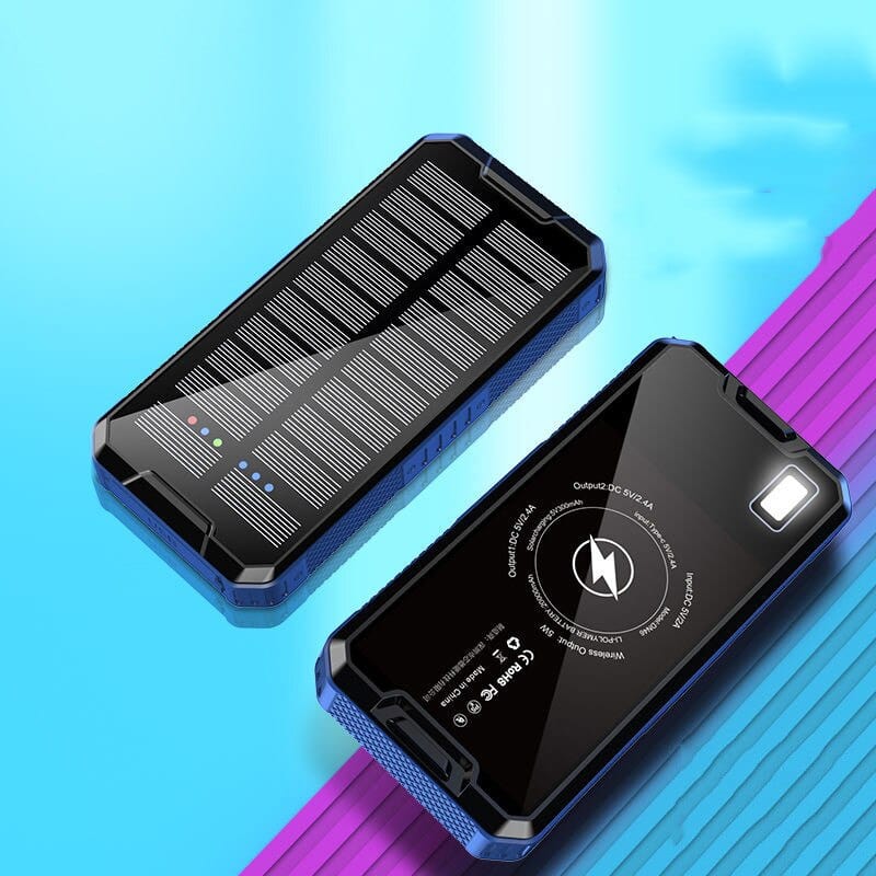 50000mAh Solar Power Bank Wireless Charger Outdoor External Battery Poverbank Portable Charger for iPhone 16 Samsung Powerbank wifi & wireless