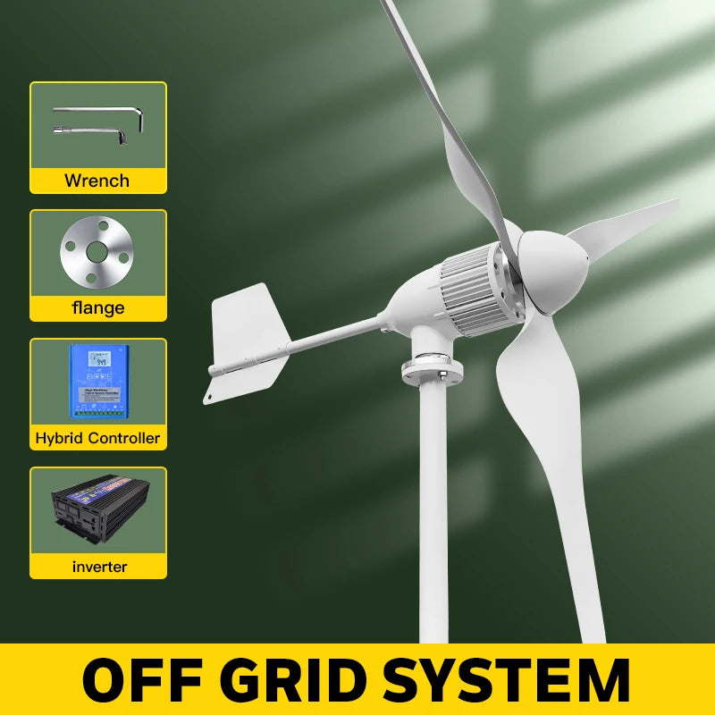 5000W & 2000W Horizontal M6 Wind Turbine Generator Wind Turbine BushLine