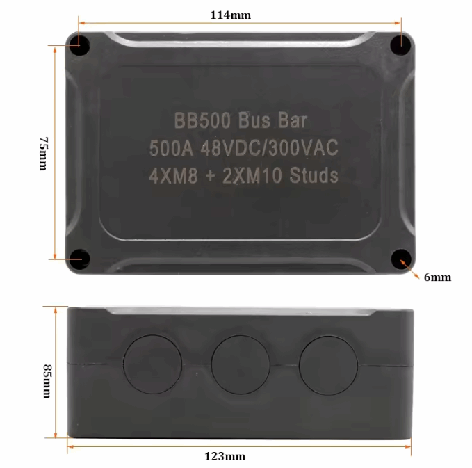 500A Marine Bus Bar 48V Power Distribution Block M10 & M8 in 1 electrical supplys BushLine