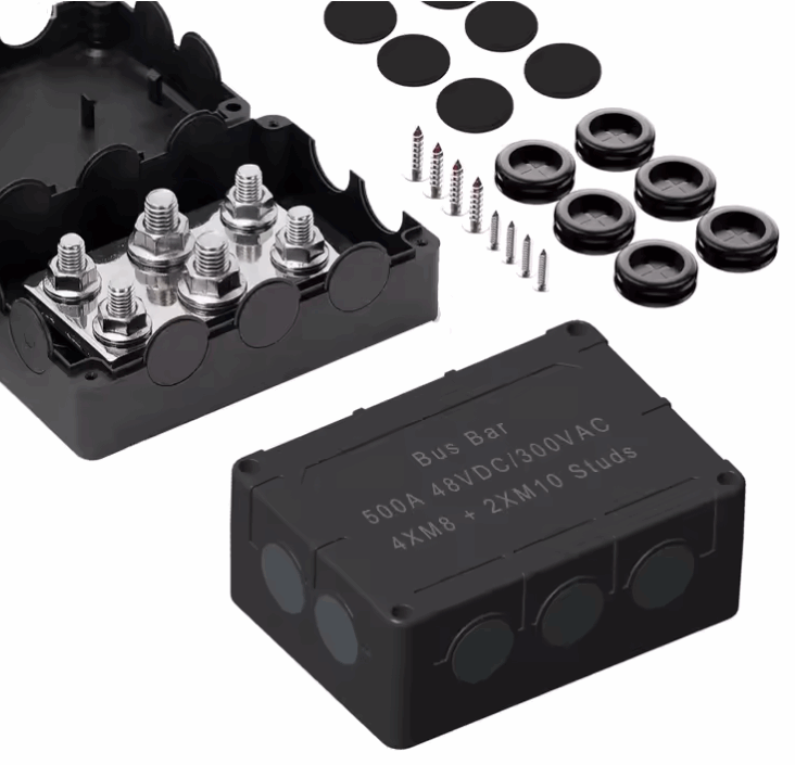 500A Marine Bus Bar 48V Power Distribution Block M10 & M8 in 1 electrical supplys BushLine