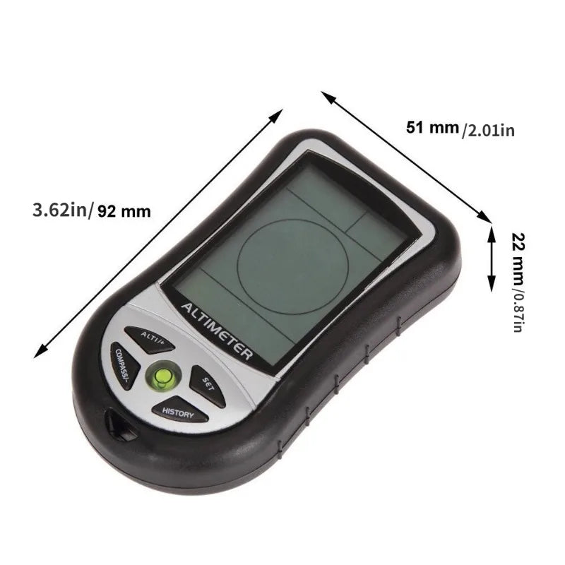 8-in-1 Handheld Altimeter Compass Pressure Elevation Thermometer Smart Technology