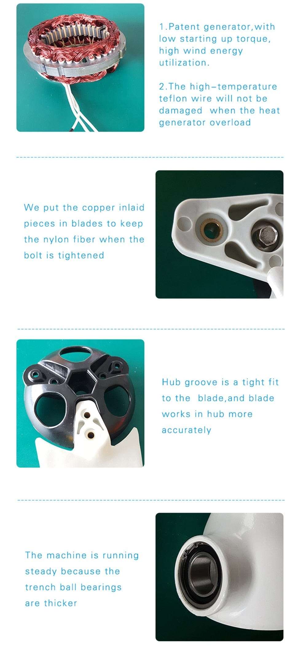 800W & 1000W Wind Turbine Generator Wind Power BushLine