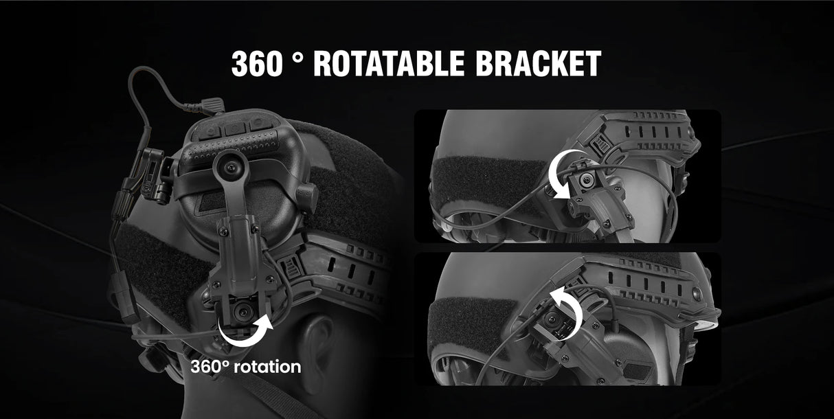 Active Noise Reduction Tactical 2 way Radio Headset Helmet & Pack Accessories