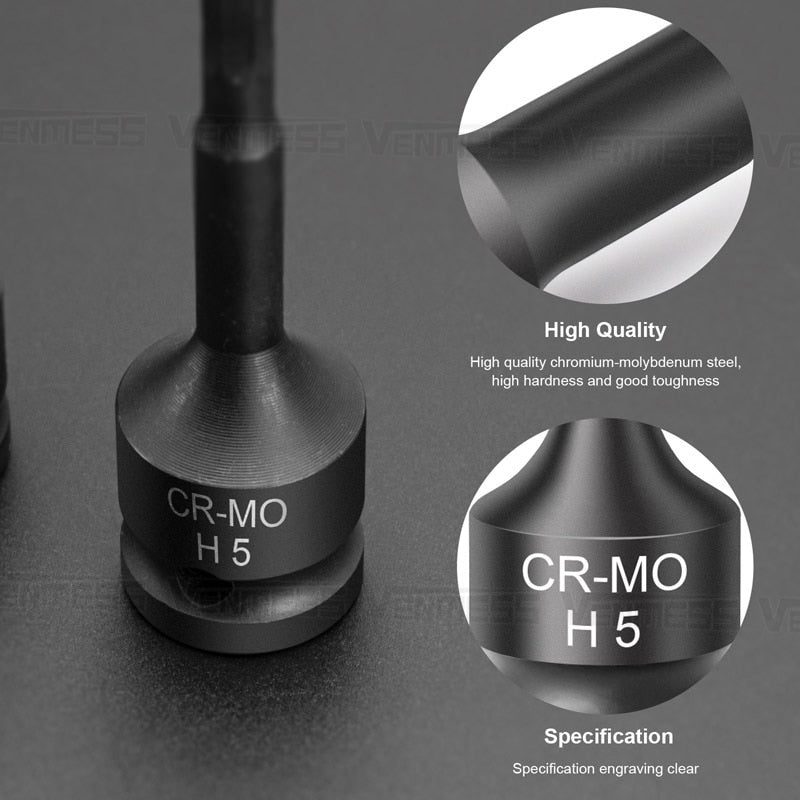 Allen Key 1/2" Impact Hex Head Bit Set Metric tools BushLine