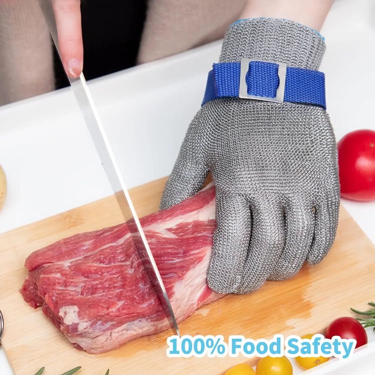 Anti-Cut Gloves Stainless Steel Wire Metal Mesh Hi-Vis & Safety BushLine