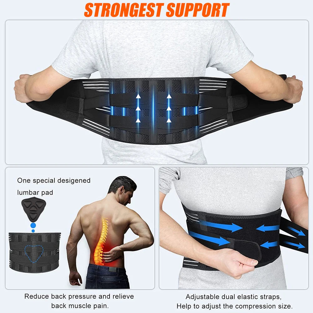 Back Brace for Lower Back Pain Lumbar Support Hi-Vis & Safety BushLine