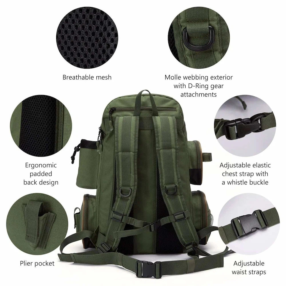 BassDash Fishing Tackle Backpack Multifunctional BackPacks