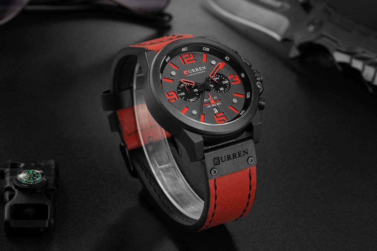 CURREN 8314 Waterproof Sport Watch Genuine Leather Watchs