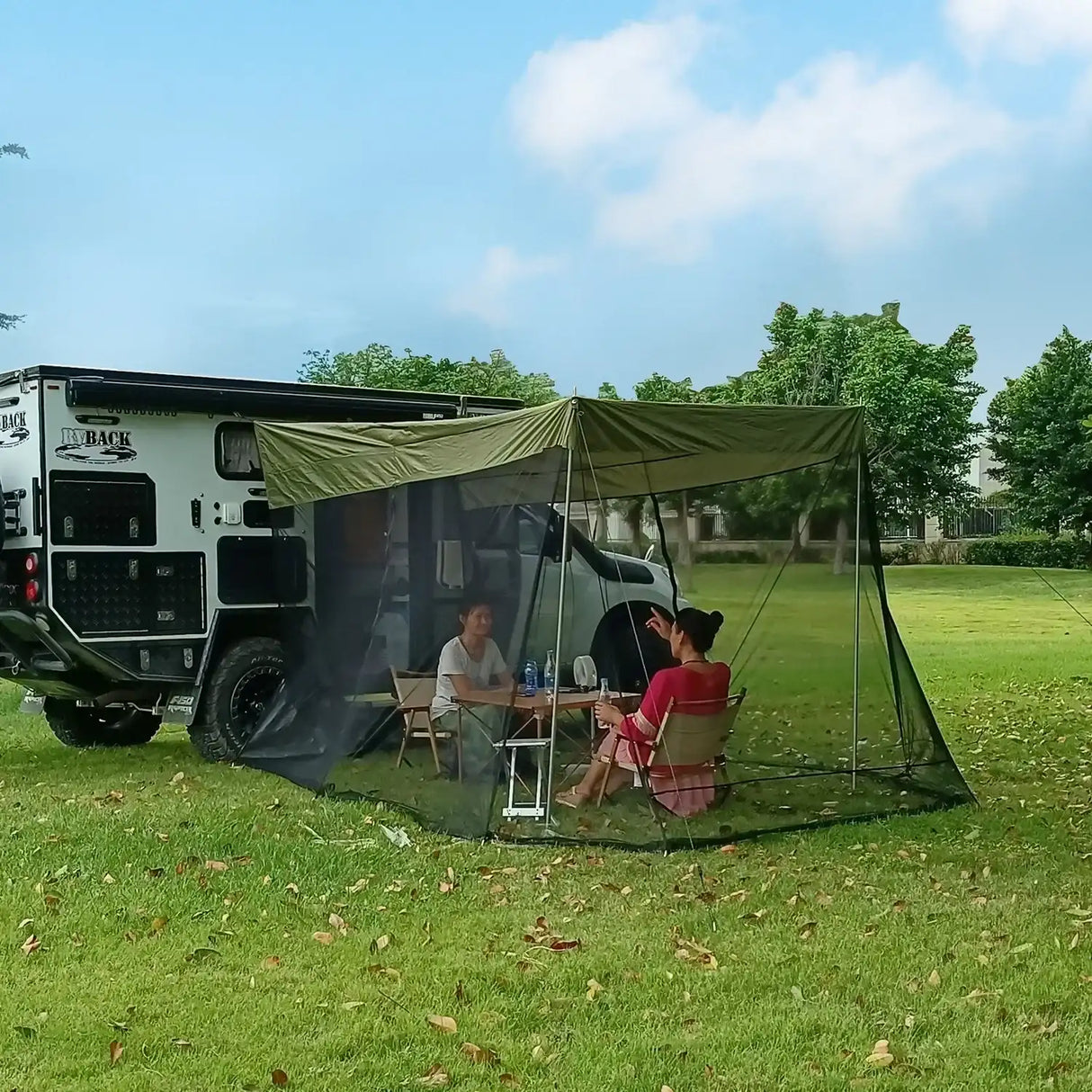 Camping Rear Tent, Mosquito Prevention and Sunshade, SUV Car 4x4 Camping Equipment BushLine