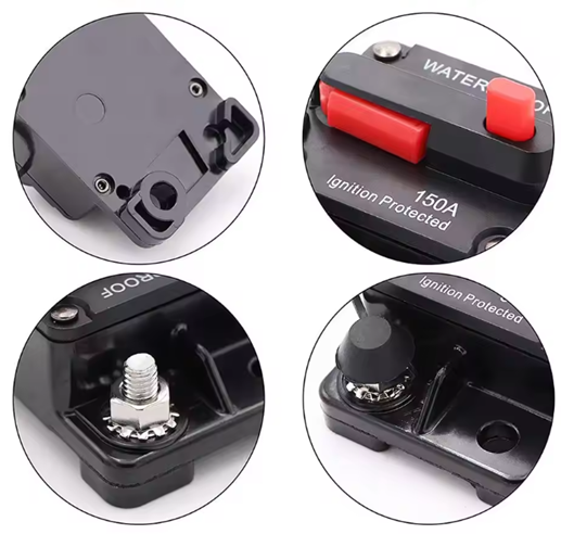 Circuit Breaker Fuse 20A to 300A Manual Reset Waterproof 12V 48V electrical supplys BushLine