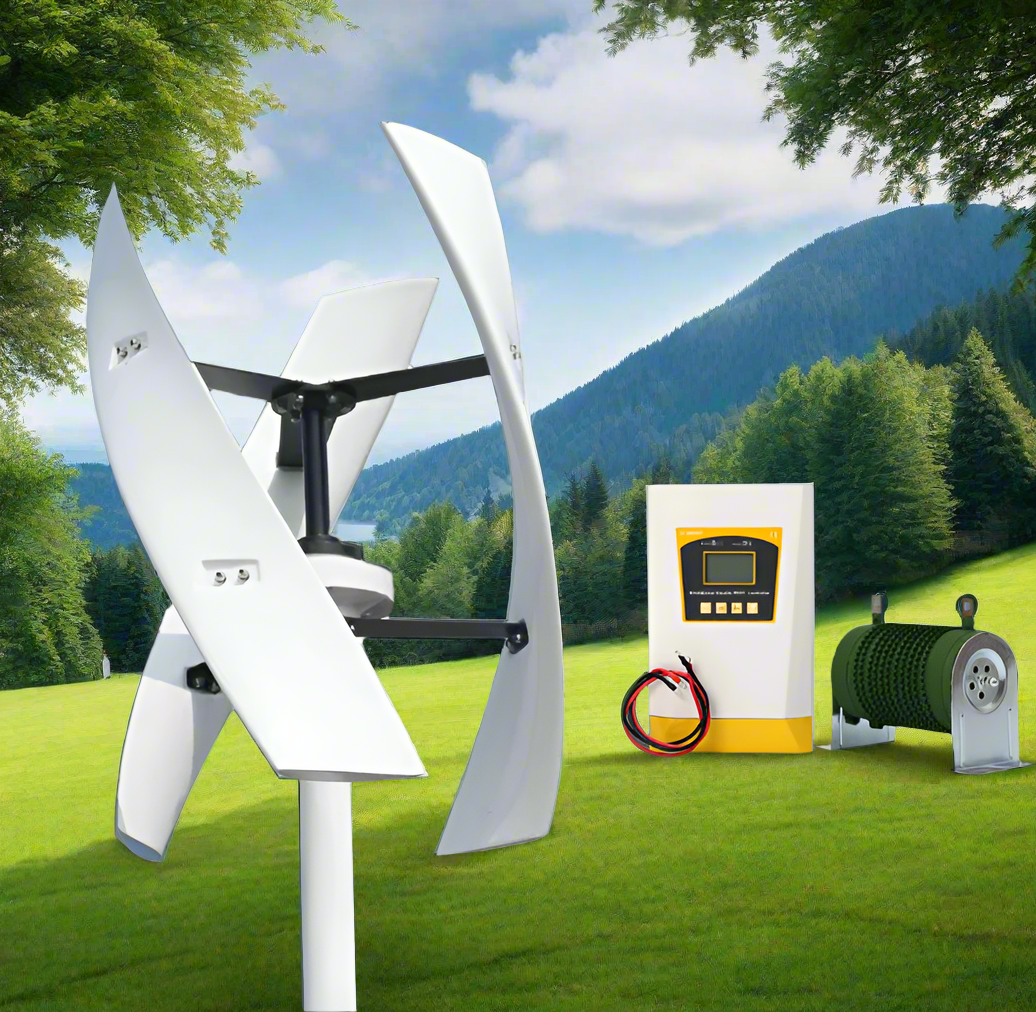 FX series 1Kw, 3Kw & 6Kw Vertical Axis Wind Turbines Wind Power Vertical BushLine Turbine & Controller 1000W 12V|White