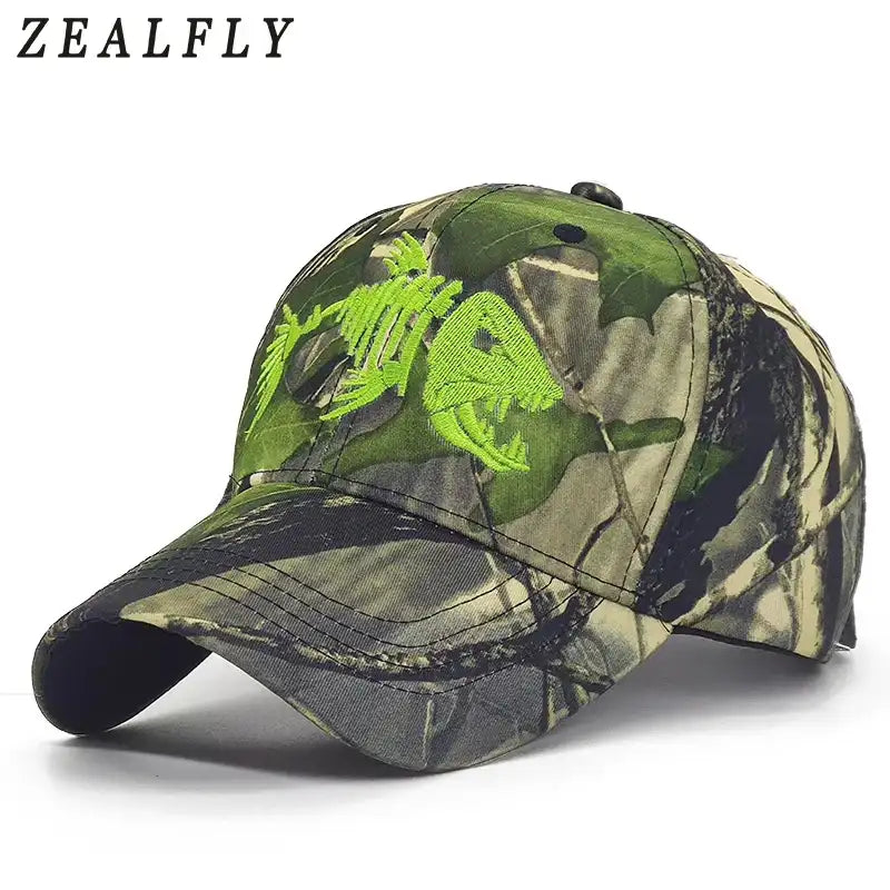 Fish Bone Camo Fishing Caps Cotton Jungle Hat Unisex caps BushLine