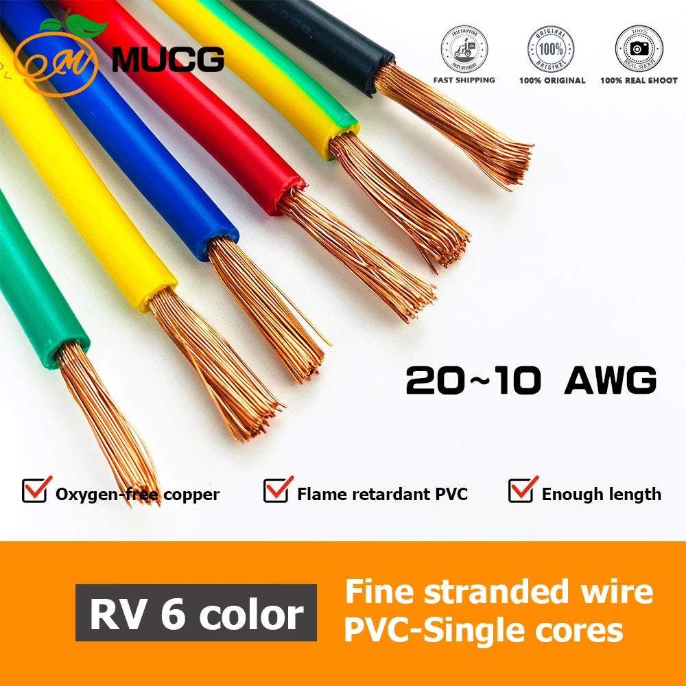 Flexible Copper Wire Electric Power Cable 10 - 20 AWG electrical supplys BushLine