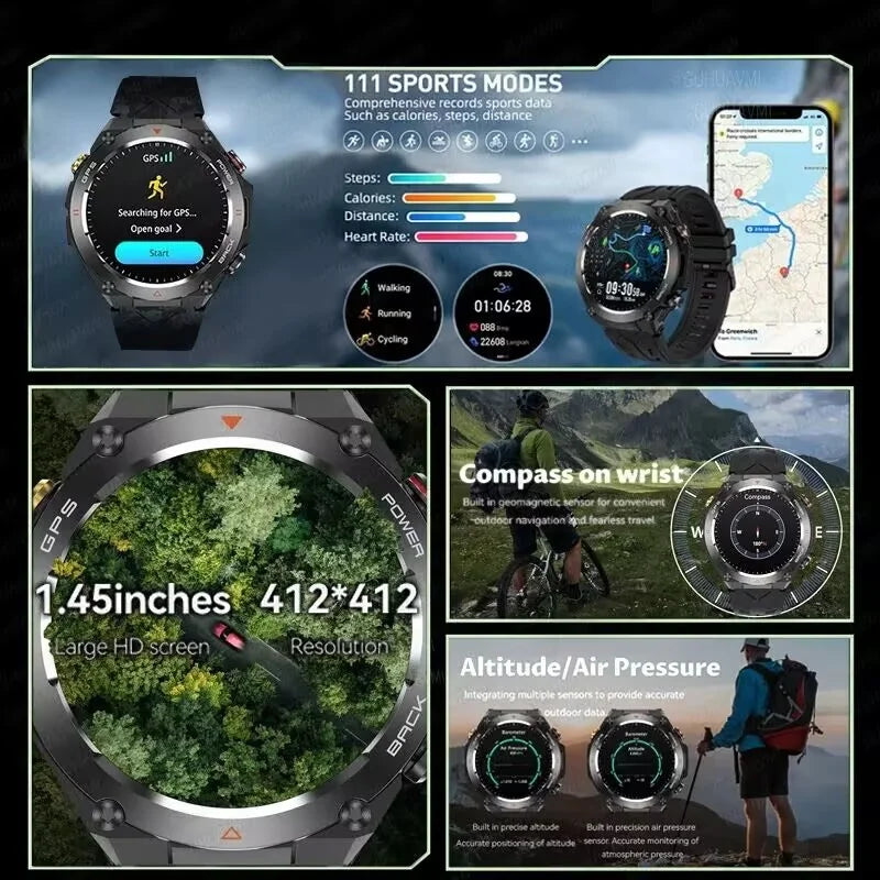 GPS Bluetooth GPS Smart Sports Watch 650mAh Battery Watchs