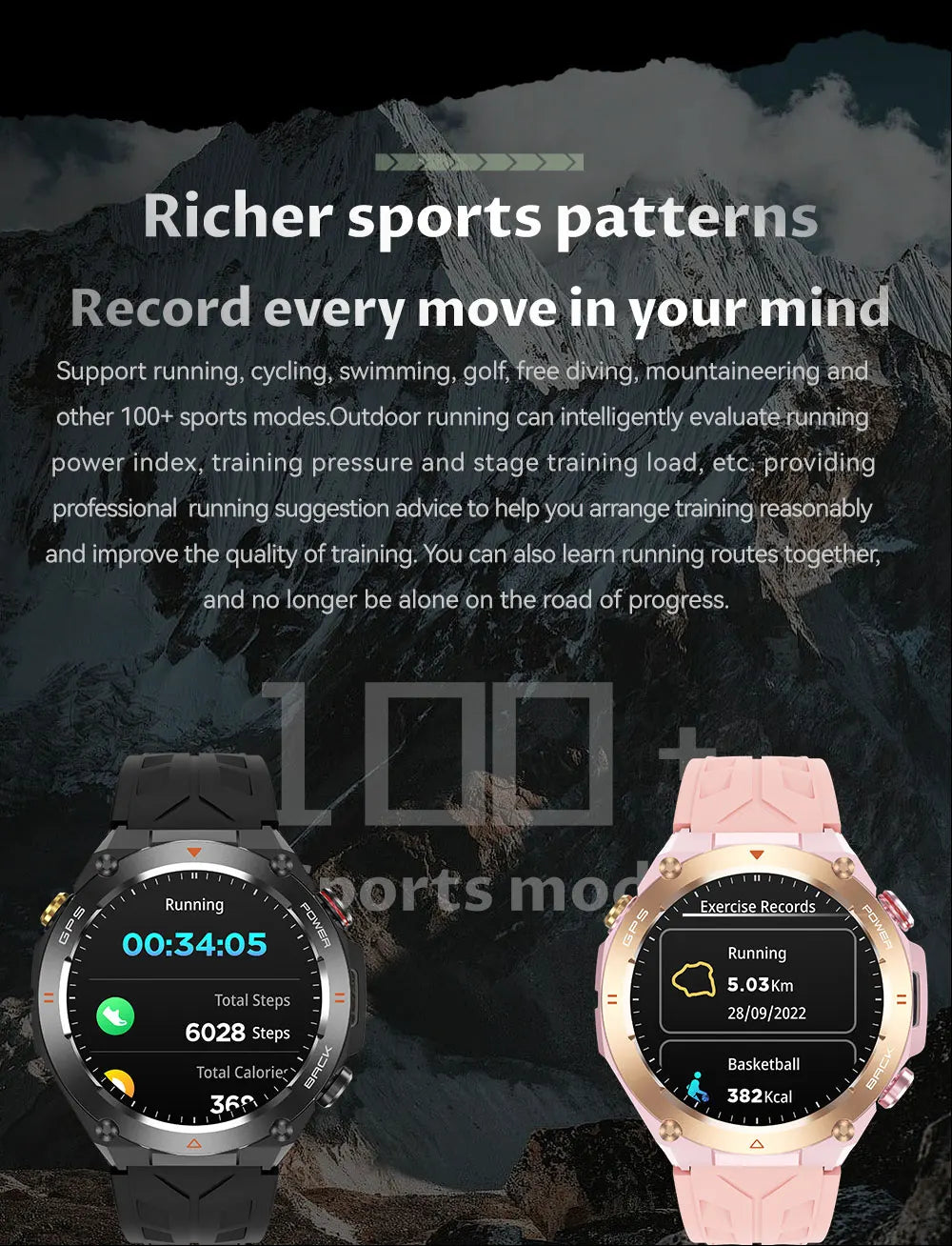 GPS Bluetooth GPS Smart Sports Watch 650mAh Battery Watchs