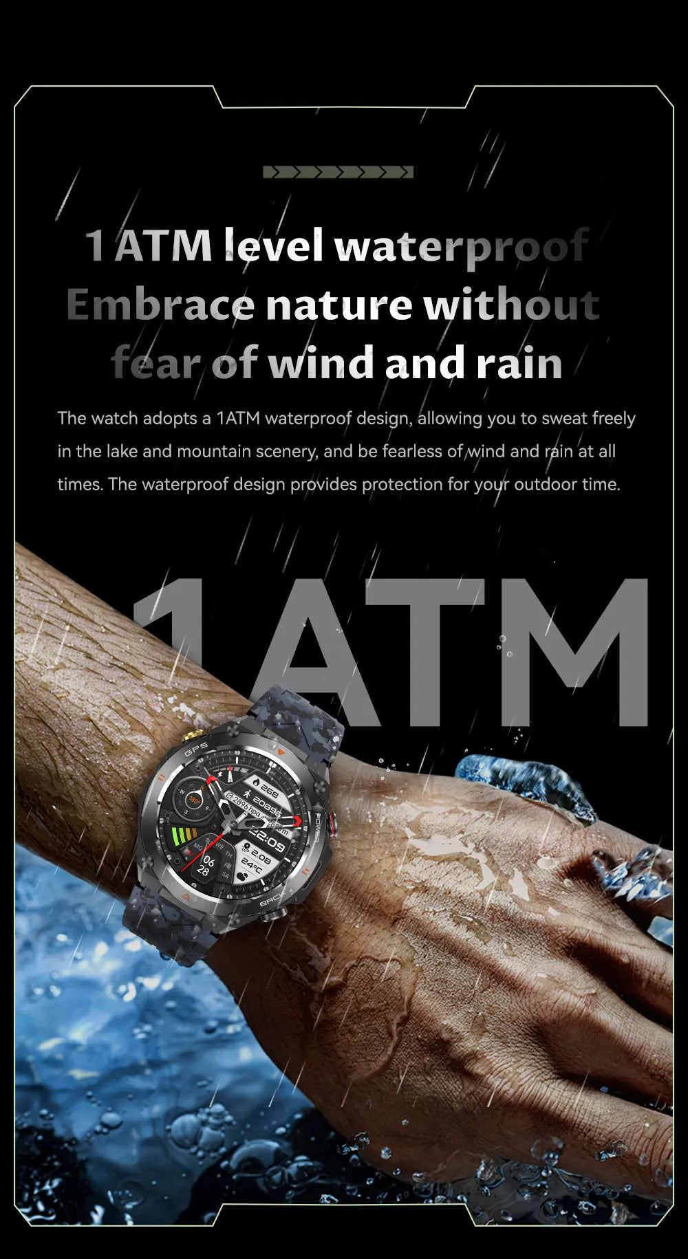 GPS Bluetooth GPS Smart Sports Watch 650mAh Battery Watchs