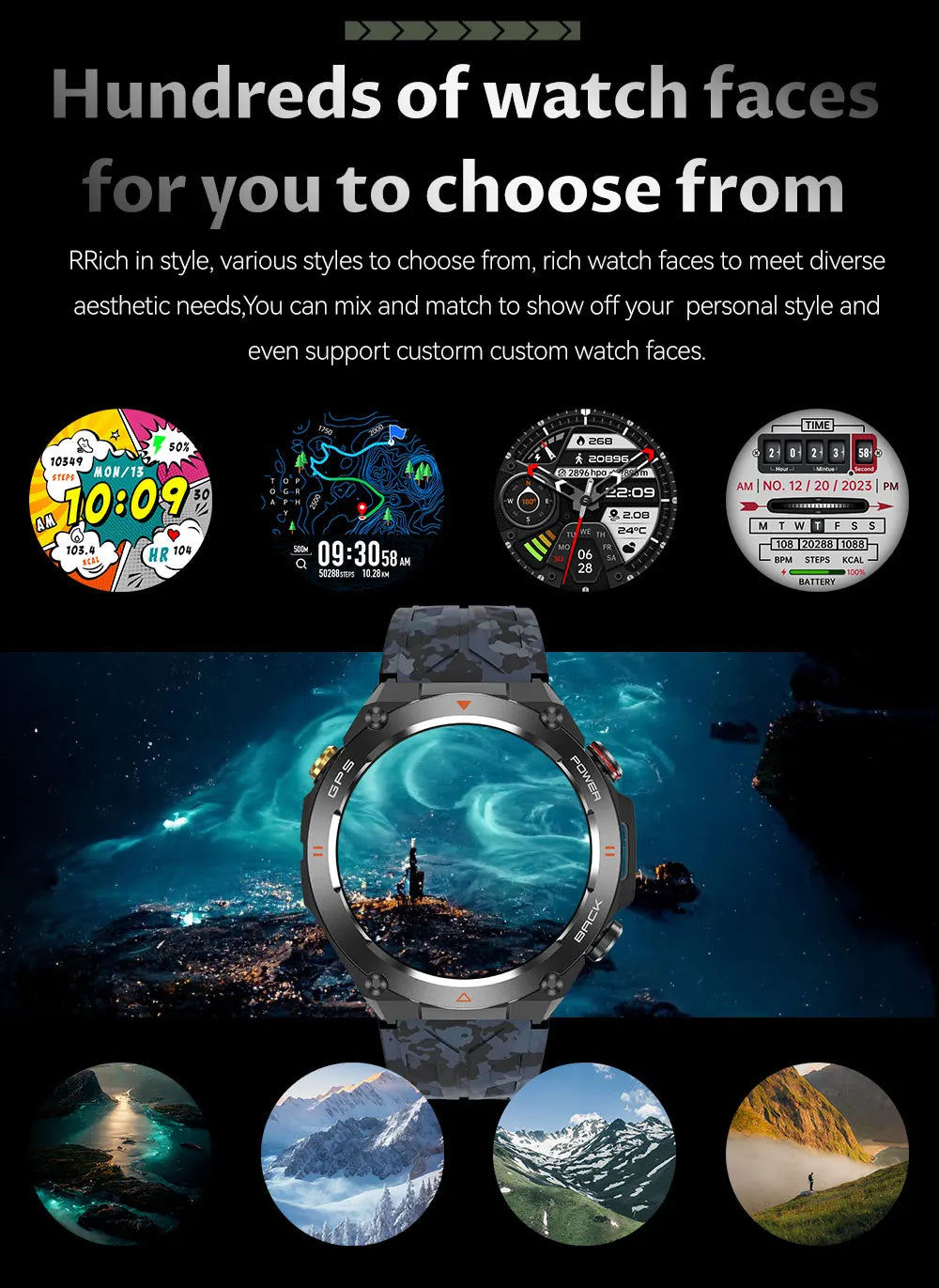 GPS Bluetooth GPS Smart Sports Watch 650mAh Battery Watchs