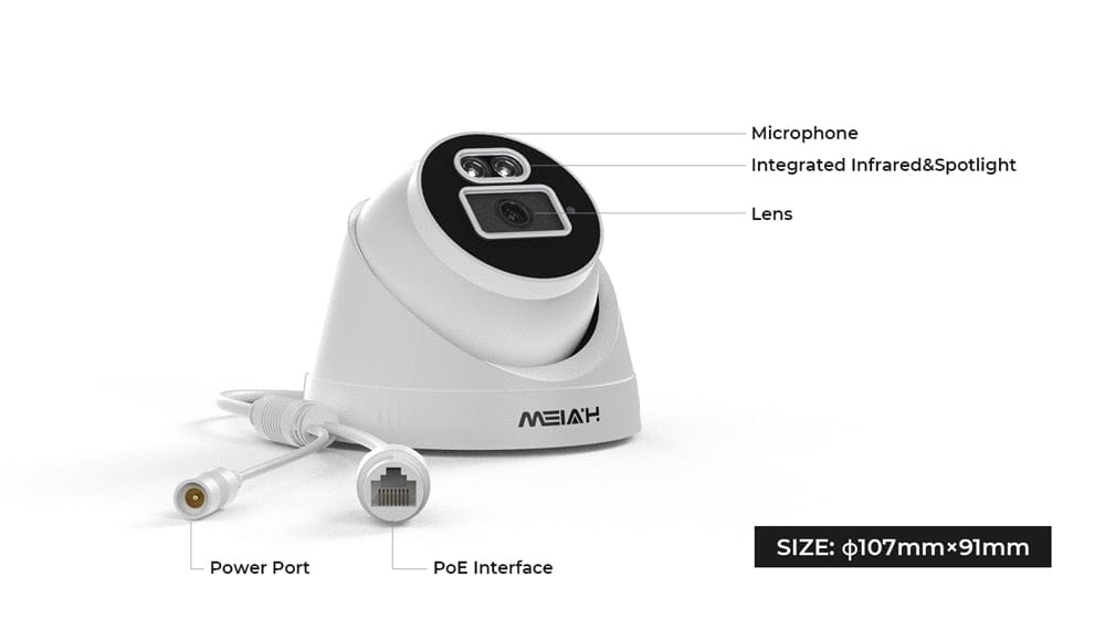 H.View 5Mp Ip Camera Ai Face Detection Security Cameras