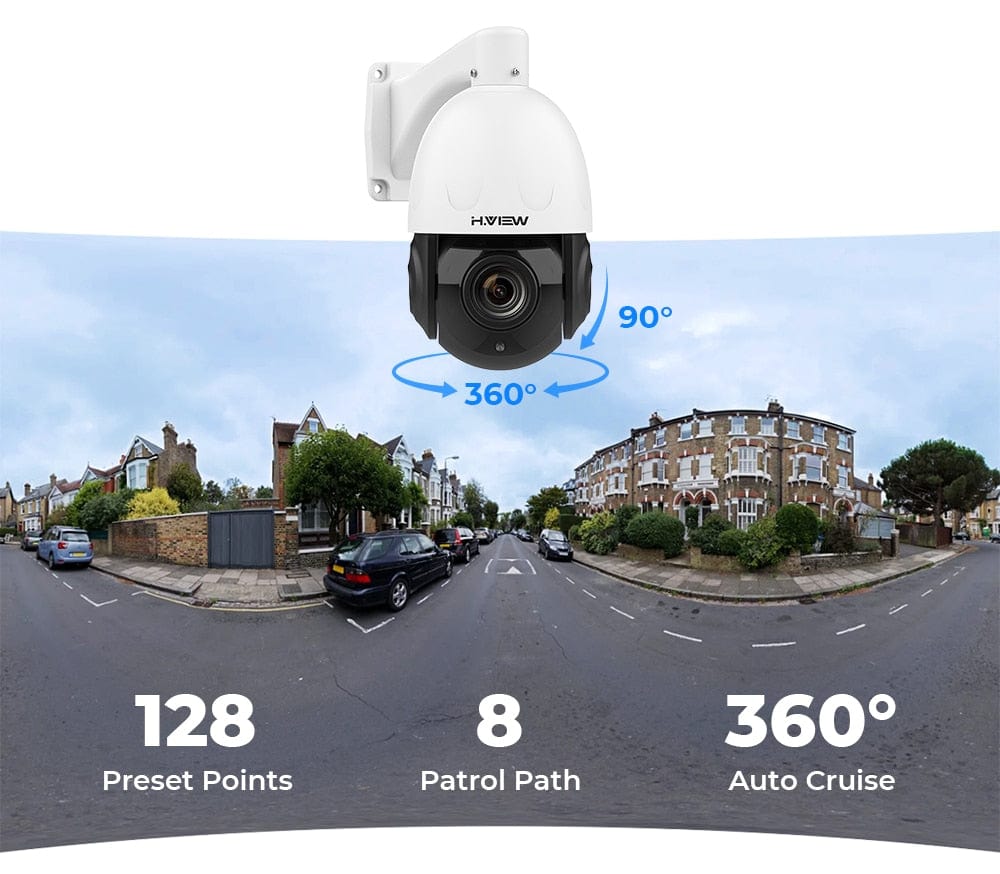 H.view 5MP 30X PoE PTZ Security Camera, Human Detection Security Cameras BushLine