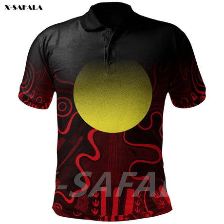 Indigenous Australia Polo Tee Shirt 15 3D Designs Outdoor Shirts & Tops BushLine 11 US  S 