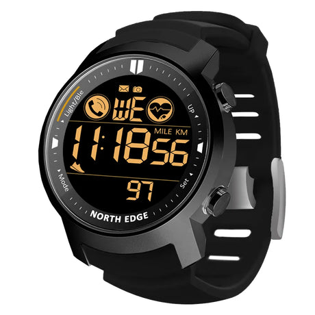 NORTH EDGE Watch Waterproof 50m Android IOS Watchs BushLine Black