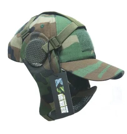 Tactical Foldable Mesh Mask with Cap tactical caps BushLine wood  
