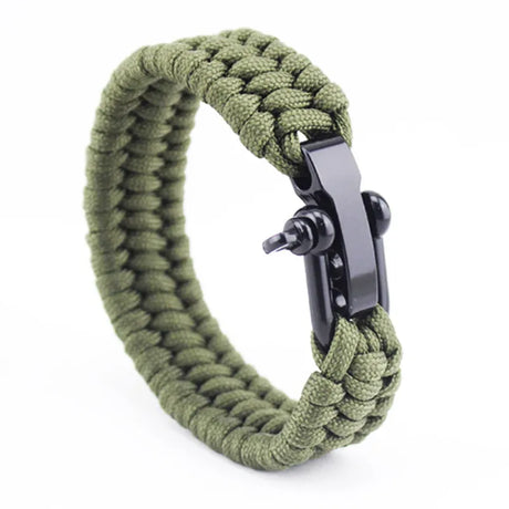 Adjustable Paracord Survival Wristband 23cm army surplus BushLine Green 23cm 