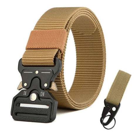 Adventure Quick Release Tactical Belt Clothing BushLine Khaki & Clip 125cm 