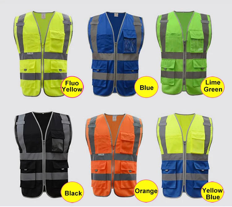 Hi Vis Multi-Pocket Safety Vest FIFO Work security safety