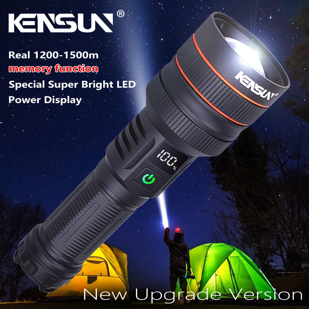 High Power LED Flashlight USB Rechargeable Powerful Tactical Torch Optics