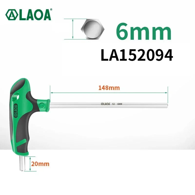 LAOA T-shaped Flat Head Hexagon Screwdriver Wrench tools BushLine