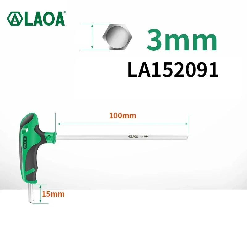 LAOA T-shaped Flat Head Hexagon Screwdriver Wrench tools BushLine