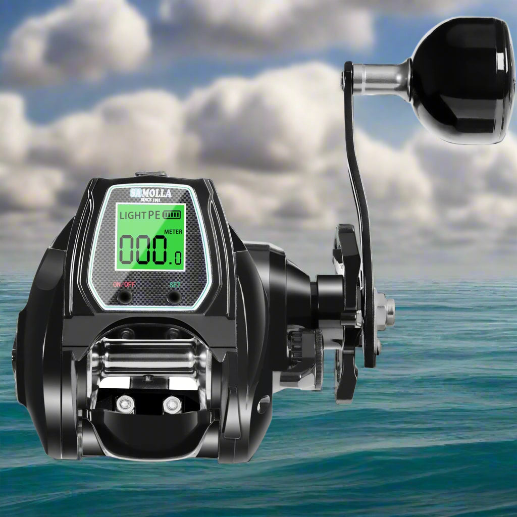 Large Deep Sea Electronic Fishing Reel 6.4:1 16KG Left or Right Hand Marine & Fishing BushLine
