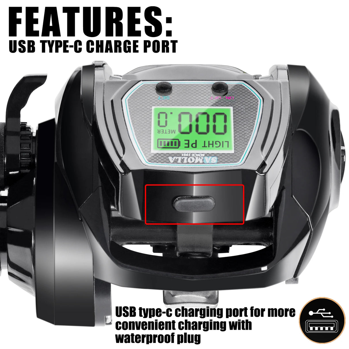 Large Deep Sea Electronic Fishing Reel 6.4:1 16KG Left or Right Hand Marine & Fishing BushLine