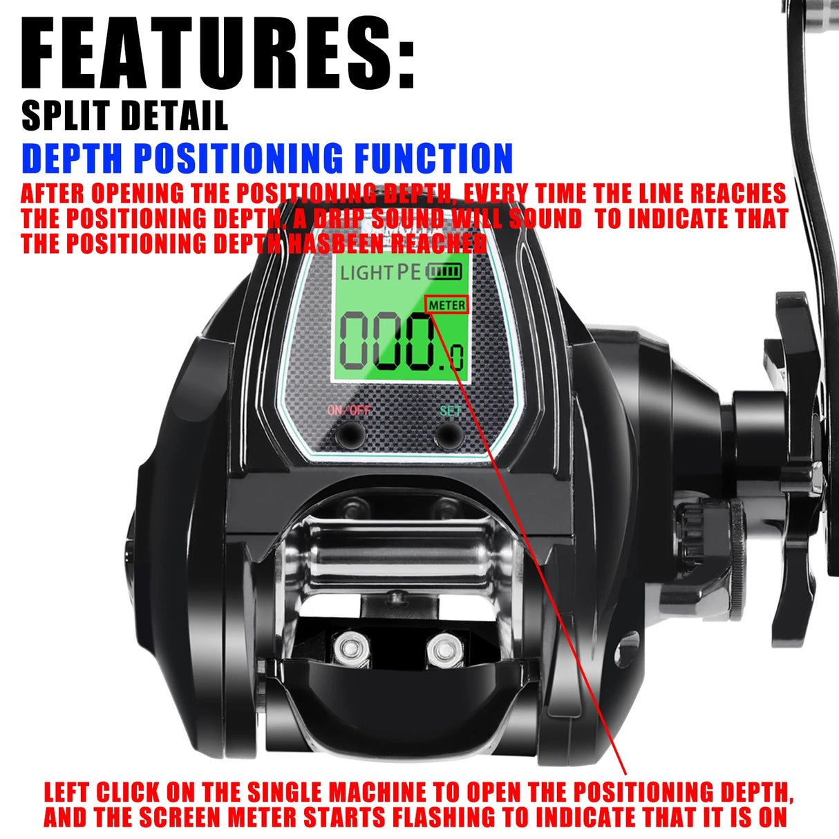 Large Deep Sea Electronic Fishing Reel 6.4:1 16KG Left or Right Hand Marine & Fishing BushLine