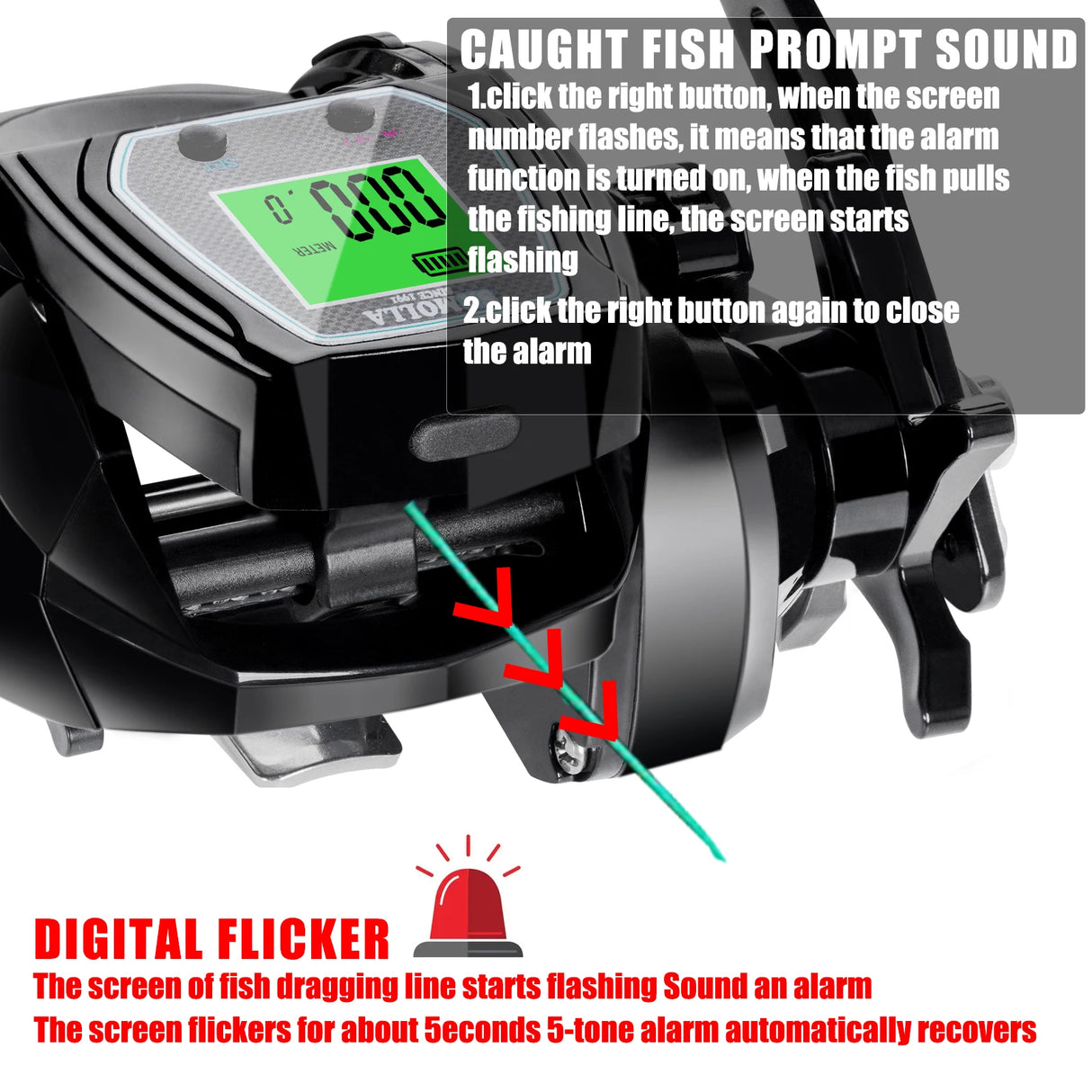 Large Deep Sea Electronic Fishing Reel 6.4:1 16KG Left or Right Hand Marine & Fishing BushLine