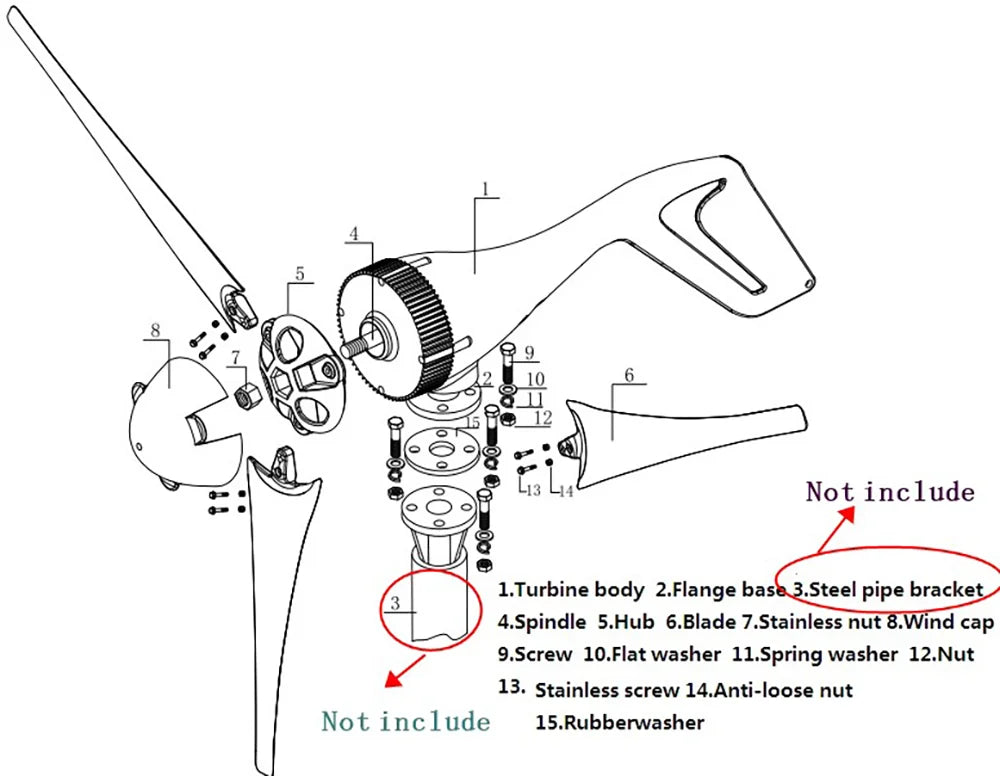 MF-1000W Horizontal Wind Turbine High Efficiency Wind Turbine BushLine