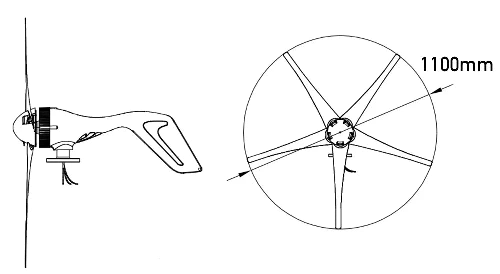 MF-1000W Horizontal Wind Turbine High Efficiency Wind Turbine BushLine