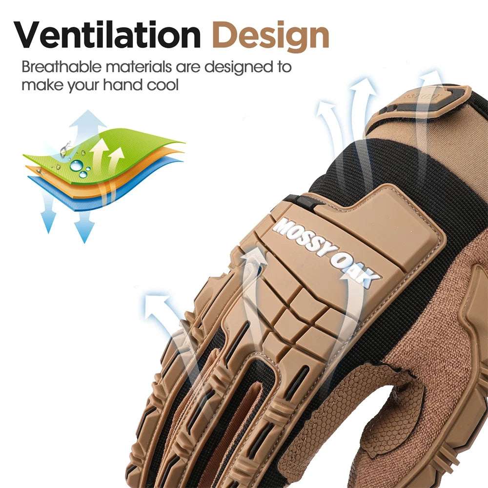 MOSSY OAK-Military Full Finger Touch Screen Gloves eyes ears & hands BushLine