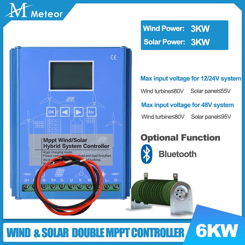 MPPT Hybrid Controller Wind & Solar 1kw 2kw 3kw & Dump Load Resistor Wind & Solar Controllers BushLine